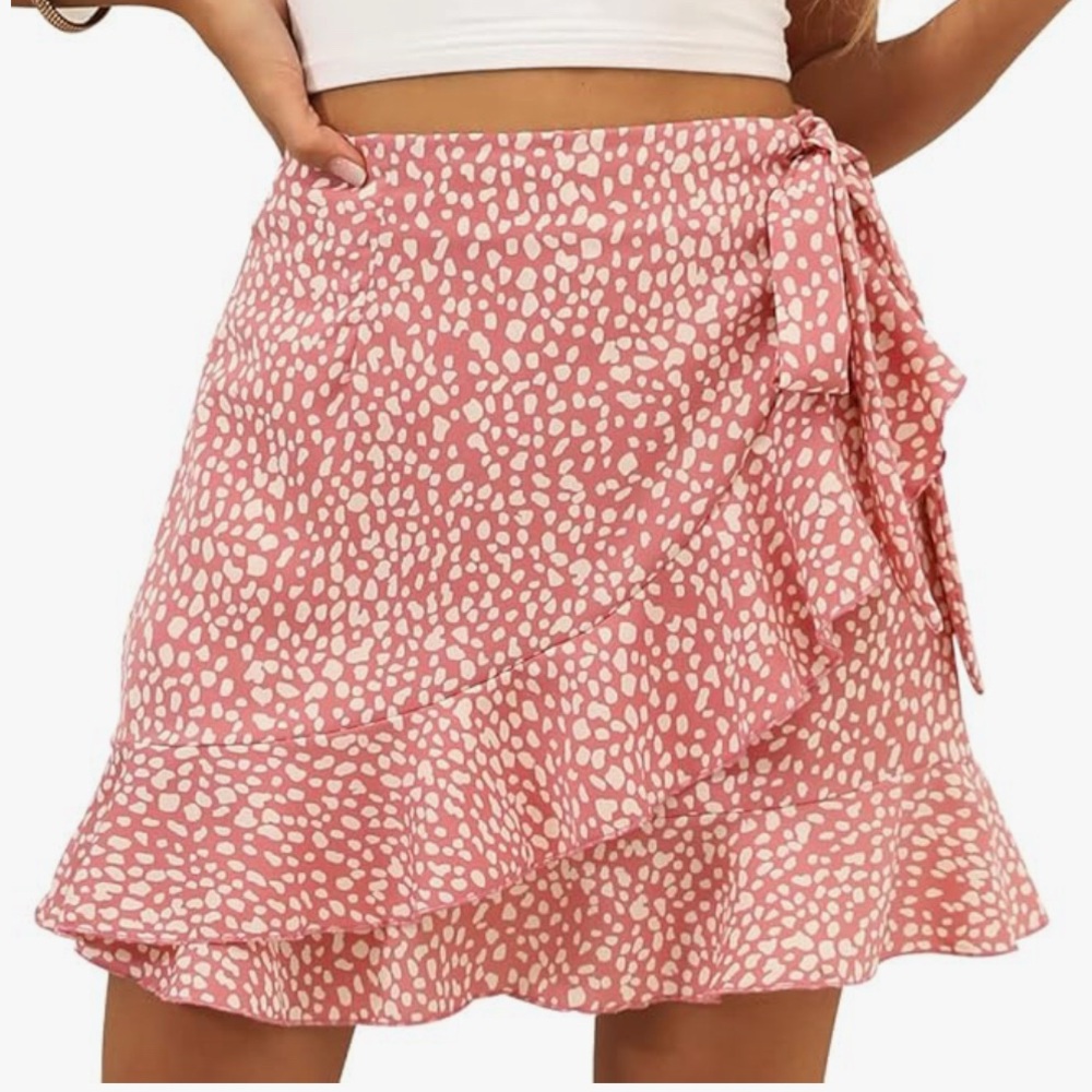 Pink Ruffle Wrap Skirt
